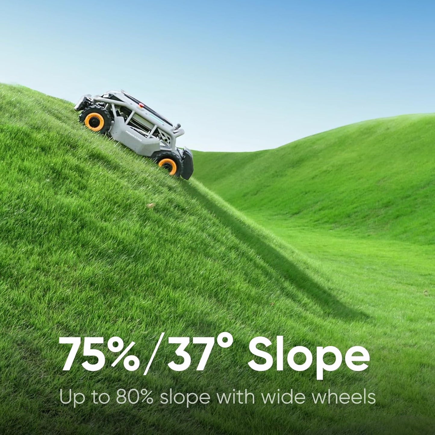 RC Lawn Mower S1 4WD 56V18Ah, Multifunctional RC Lawn Mower with Cutting Height 1.5-4.3 Inches, 21 Inch True Blade for 75% Slope (37°) and Mows 1.12 Acres