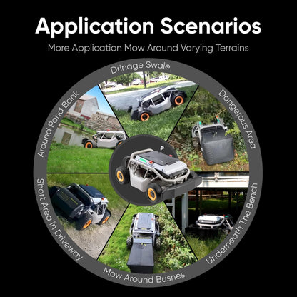 RC Lawn Mower S1 4WD 56V18Ah, Multifunctional RC Lawn Mower with Cutting Height 1.5-4.3 Inches, 21 Inch True Blade for 75% Slope (37°) and Mows 1.12 Acres