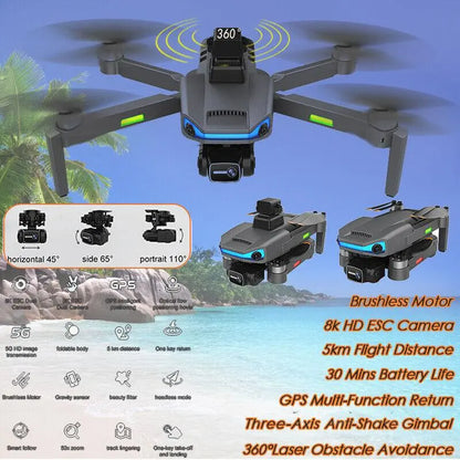 APS AIR 2 Professional Drone Camera 8K 5G 3 Axis Anti Shake EIS Gimbal 360° Obstacle Avoidance